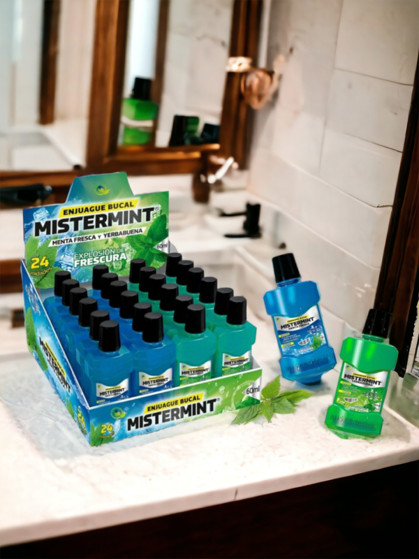 MisterMint Clasicc, Full Proteccion, Menta Fresca y Yerbabuena 60ml display x 24 Und